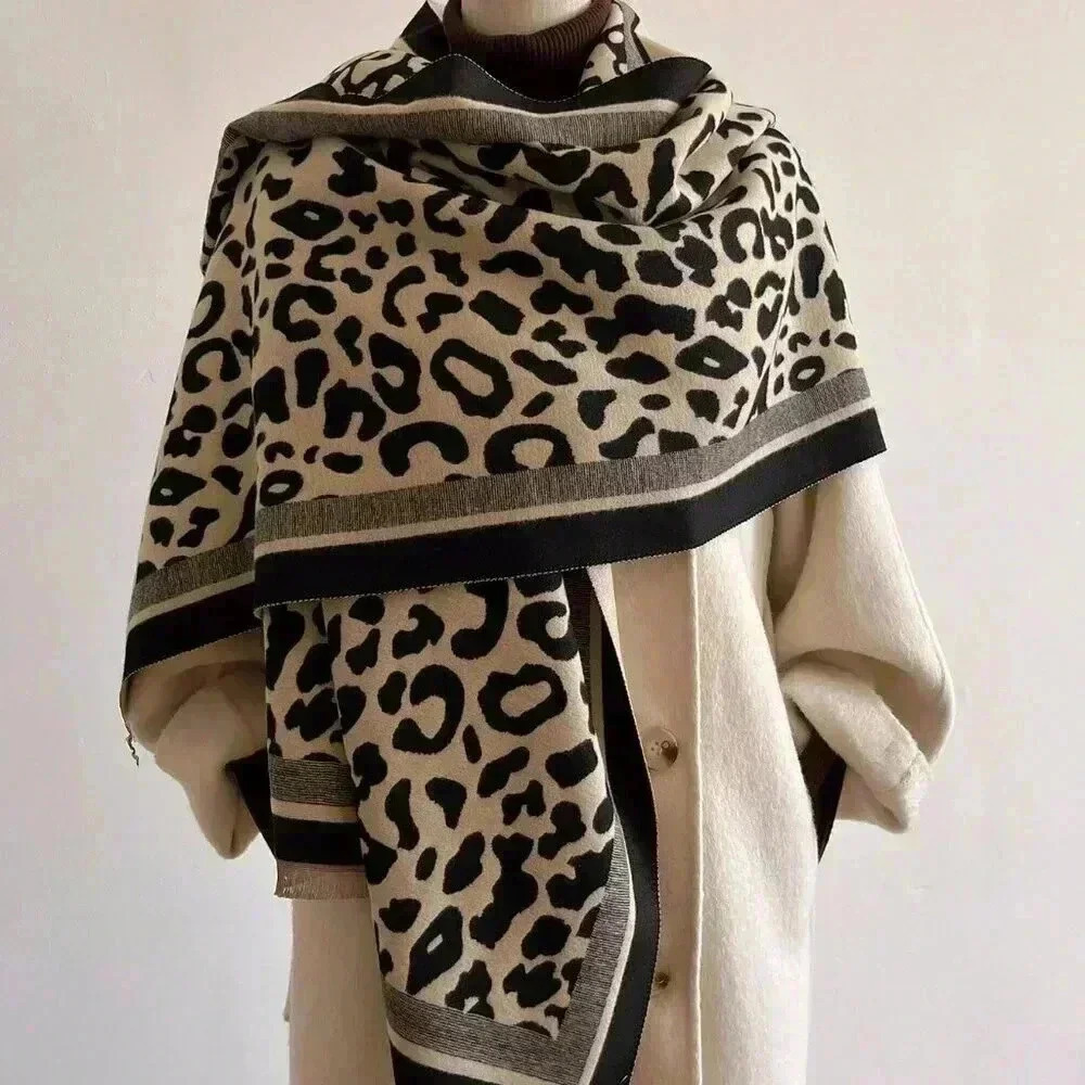 Multicolor Casual Women's Boho Double-Sided Leopard Print Jacquard Imitation Cas